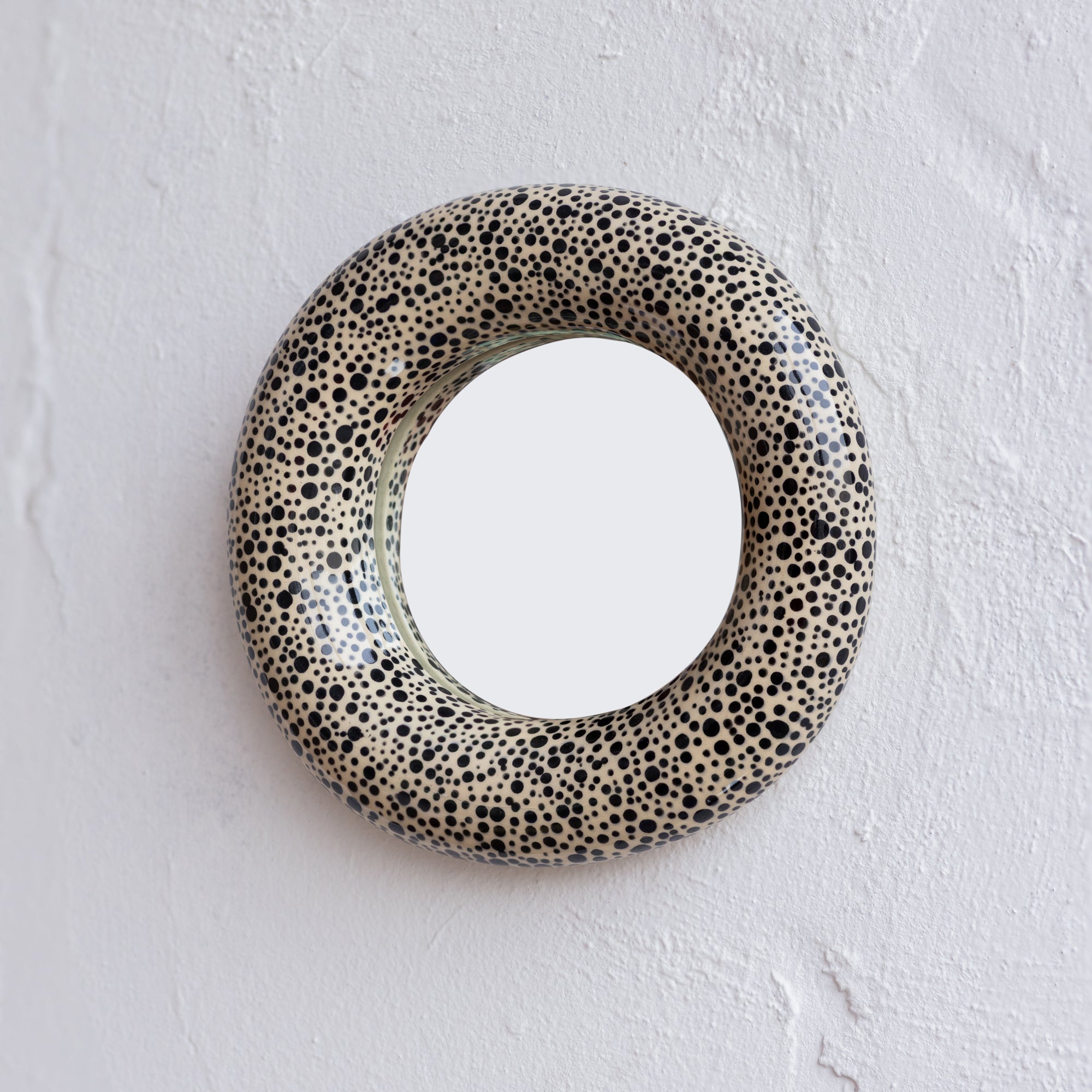 Decorative wall ceramic mirror with 